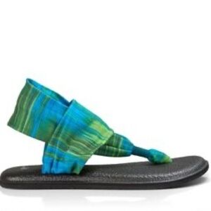 Sanuk Woman’s Spectrum Blue Yoga Sandals Size 8